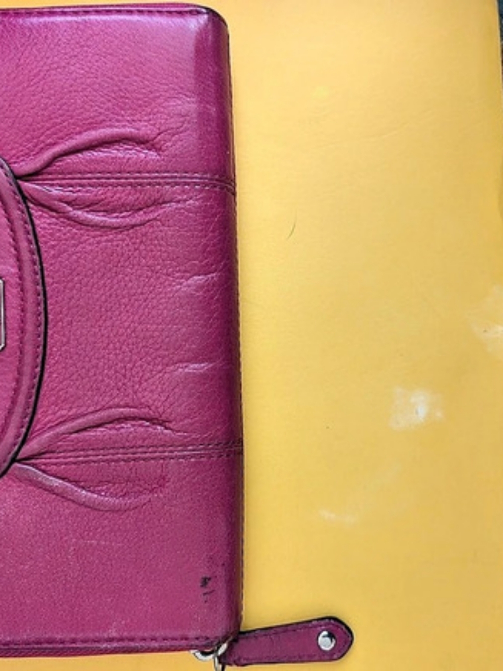 Coach Accordion Zip Around Wallet in Pink